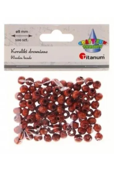 Titanum Koraliki drewniane lakierowane br�zowe 100 szt.