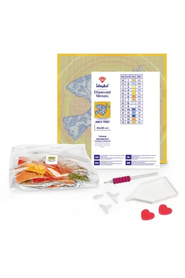 Ideyka Diamentowa mozaika - Jasne flamingi 30x30cm