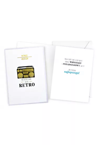 Kukartka Karnet B6 Urodziny retro