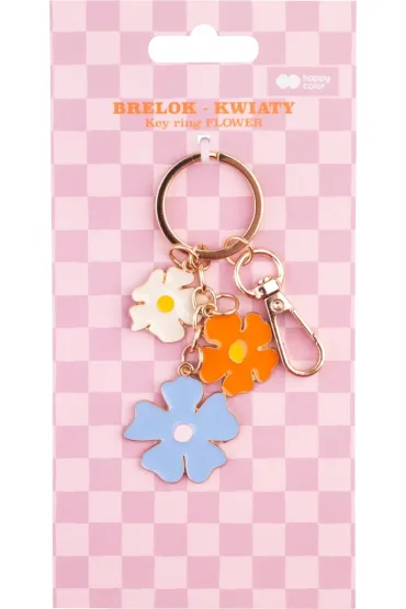 Brelok metalowy BLOOM kwiatki, 13,5x4,5cm, Happy Color