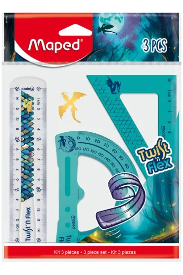Maped Zestaw geometryczny Dragon Flex 3 el.