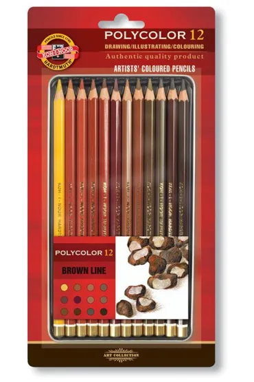 Koh-I-Noor Kredki o��wkowe Polycolor w metalowym opakowaniu 12 kolor�w