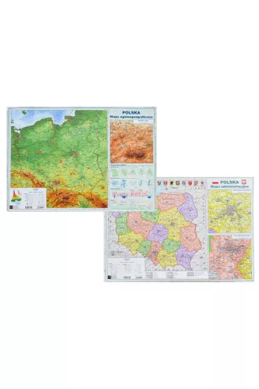 Mapa Polski A2 Dwustronna laminowana