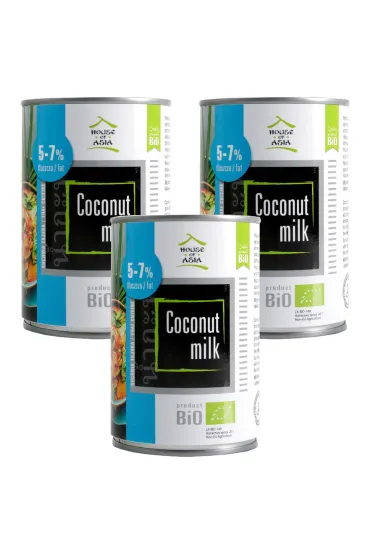 House of Asia Mleczko kokosowe 5-7% Zestaw 3 x 400 ml Bio