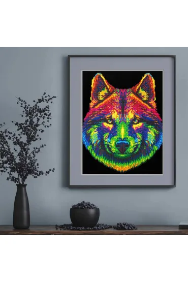 Diamond Dotz Haft diamentowy - Adults Flocked Neon Wolf 35.5x45.7cm
