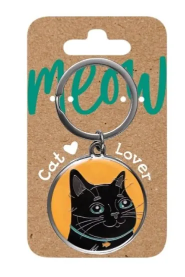 Be-Happy Gifts Brelok dla kociarzy - czarny kot