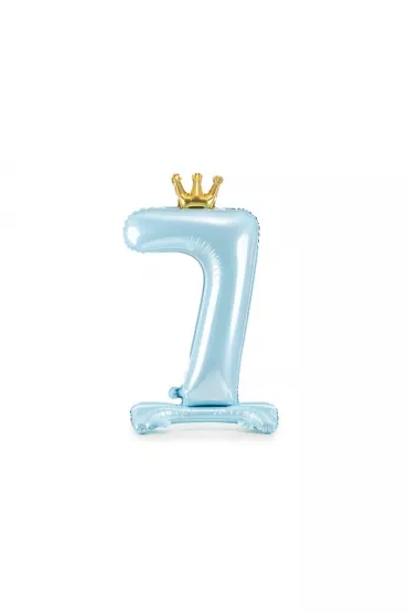 PartyDeco Stoj�cy balon foliowy 7 b��kitny 84cm