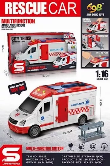 Ambulans ze �wiat�em i d�wi�kiem 1:16 Maksik