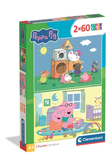 Puzzle 2x60 element�w Peppa Pig CLEMENTONI 24833