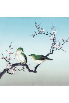 Museums & Galleries Karnet kwadrat z kopert Plum Blossom Birds