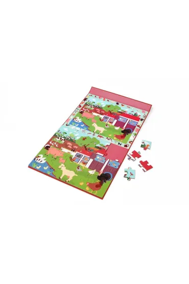 Puzzle magnetyczne i gra 2w1 Farma Scratch