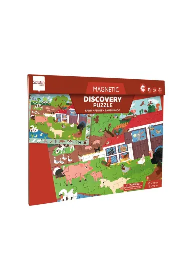 Puzzle magnetyczne i gra 2w1 Farma Scratch