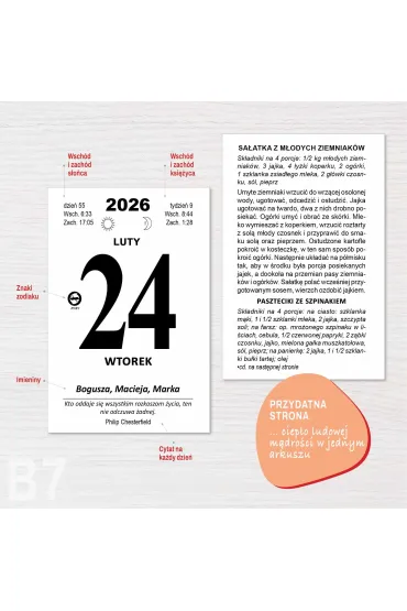 Opress Kalendarz 2026 B7 zdzierak Familijny