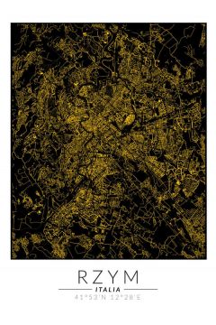 Rzym zota mapa. Plakat 42x59,4 cm