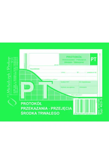 Protok� przekazania przej�cia �rodka trwa�ego 423-5 PT