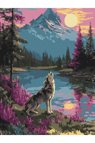 Ideyka Malowanie po numerach - Samotny wilk 30x40cm