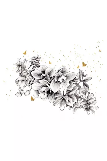 Clear Creations Karnet z�ocony kwadrat CL3821_BL Kwiaty
