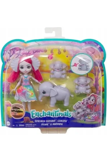 Enchantimals. Lalka Esmeralda i rodzina s�onik�w Mattel