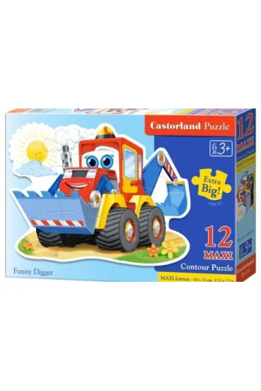 Puzzle 12 el. Zabawna koparka Castorland