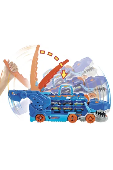 Hot Wheels. City T-Rex Mega Transporter Zestaw HNG50 Mattel