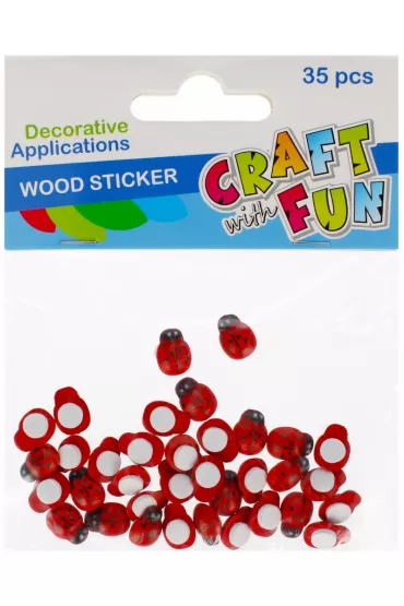 Craft with Fun Biedronki drewniane samoprzylepne 13 mm
