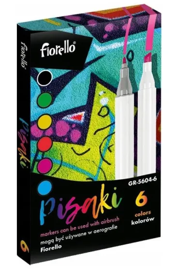 Airbrush markery wymienne 6 kolor�w FIORELLO