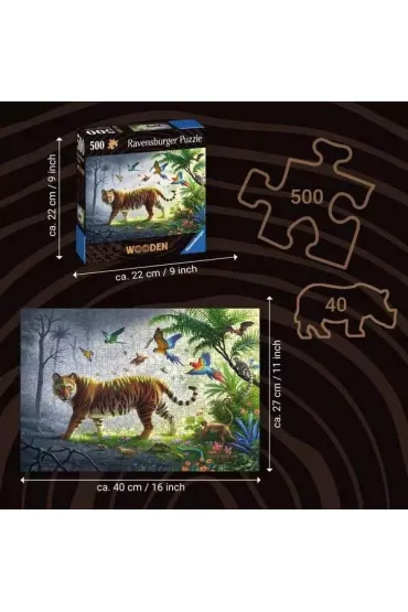 Puzzle drewniane 500 el. Tygrys Ravensburger