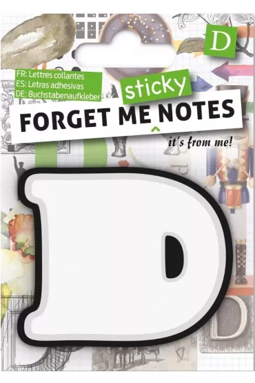If Forget me sticky. Notes kart samoprzylepne litera D