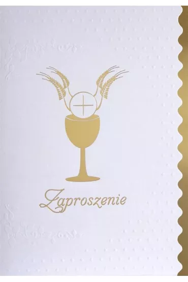 Zaproszenie Komunia �wi�ta bia�e, z�ocone - 1 szt. mix