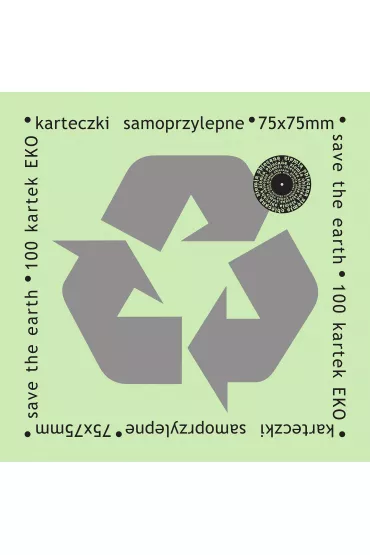 Ziemia Obiecana Karteczki samoprzylepne eko zielone 75x75 mm 100 kartek