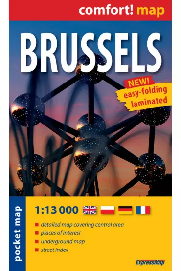 Bruksela plan miasta 1:13 000 laminowana