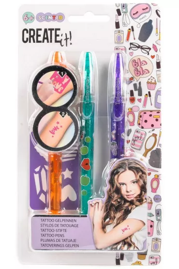 Zestaw pisak�w do robienia tatua�u 3-pak Create It! Canenco
