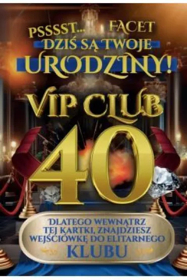 Yeku Karnet Urodziny 40 m�skie