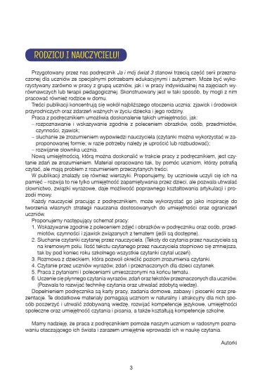 Ja i m�j �wiat 3. Lekcje dla uczni�w z autyzmem i specjalnymi potrzebami edukacyjnymi. Podr�cznik. Cz�� 1. Wydanie rozszerzone