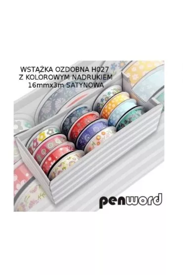 Penword Wst��ka ozdobna satynowa nadruk 12 x 3m, 16mm