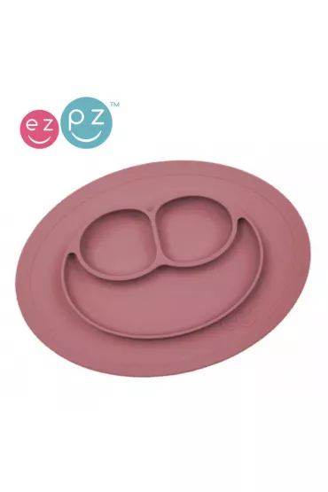 Ezpz Silikonowy talerzyk z podkadk may 2w1 Mini Mat Mauve