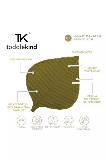 Toddlekind Mata do zabawy z baweny organicznej w ksztacie licia Leaf Mat Sand Castle