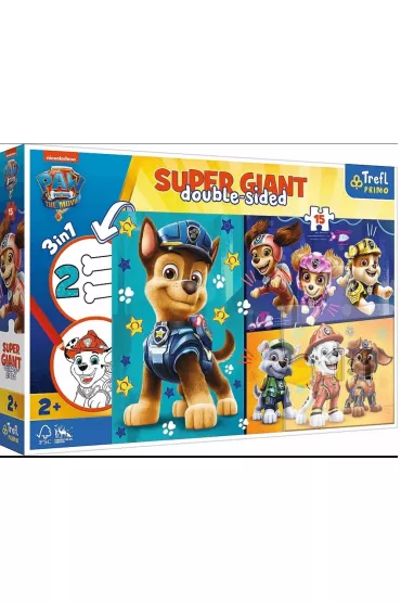 Puzzle 15 el. GIANT Weso�e pieski 42002 Trefl