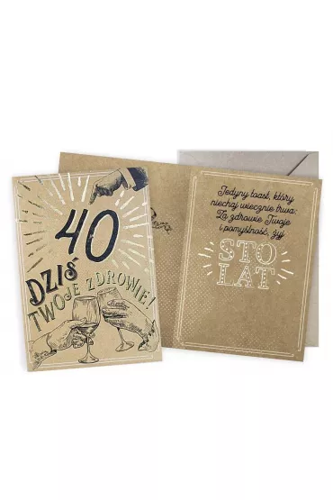 Kukartka Karnet Urodziny vintage 40