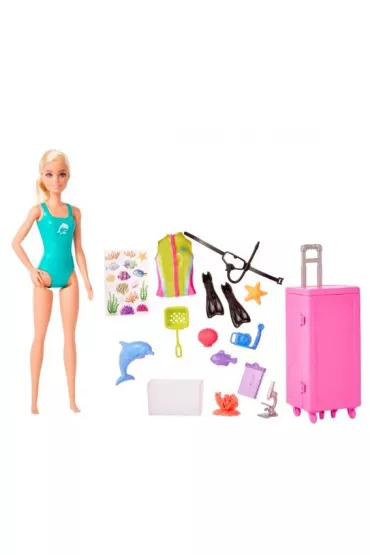 Barbie Kariera Bioloka morska. Zestaw + lalka HMH26 Mattel