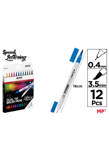 Mp Main Paper Marker dwustronny p�dzelkowy 12 kolor�w