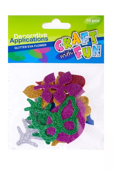 Craft with Fun Ozdoba dekoracyjna. Brokatowe kwiaty
