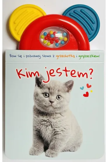 Kim jestem? niebieska. Ksi��eczka z gryzaczkiem i grzechotk�