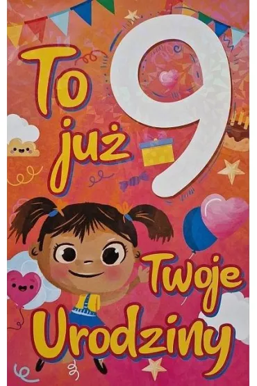 Yeku Karnet Urodziny 9 dziewczynka