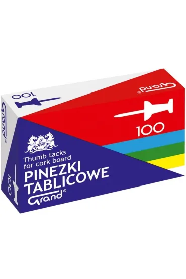 Grand Pinezki tablicowe kolorowe 100 szt.
