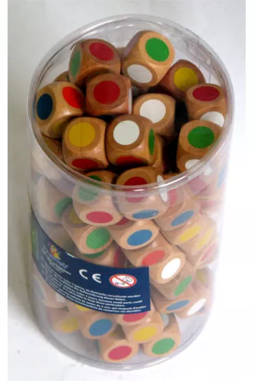 Kostka do gry drewniana 16 mm z k�kami MIX NG