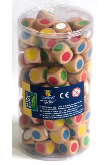 Kostka do gry drewniana 16 mm z k�kami MIX NG