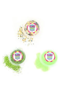 Brokaty zestaw nr 7 - 3 kolory (fluo zielony/zielony/confetti) Slimebox
