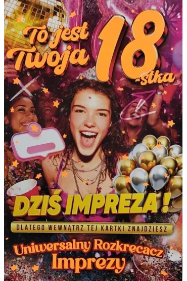 Yeku Karnet Urodziny 18 damskie