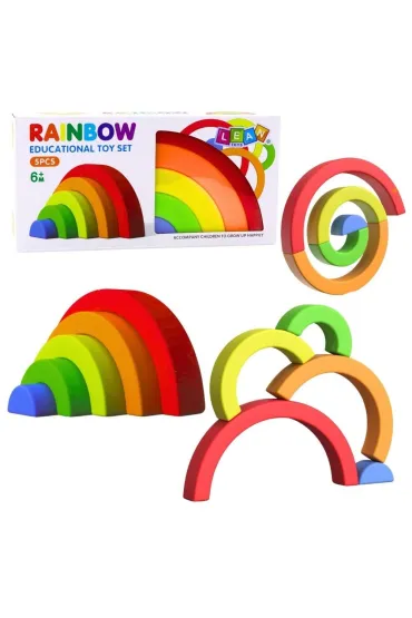T�czowa uk�adanka gumowe t�cza 5el. LeanToys